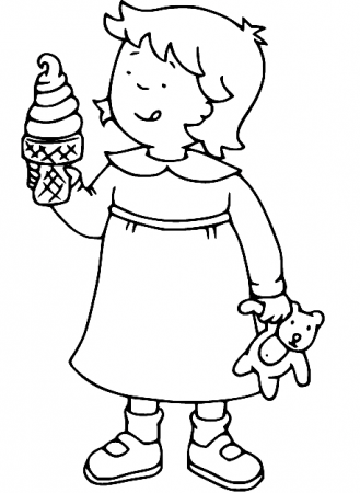 Rosie Eating Ice Cream Coloring Pages - Caillou Coloring Pages - Coloring  Pages For Kids And Adults