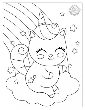 Charming Magic Unicorn Cat Coloring Pages | Kids Activities Blog