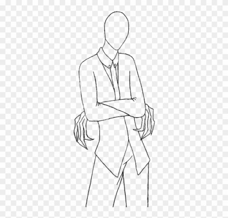 Transparent Slender Man Game Sketch Coloring Page - Standing Clipart  (#138788) - PikPng
