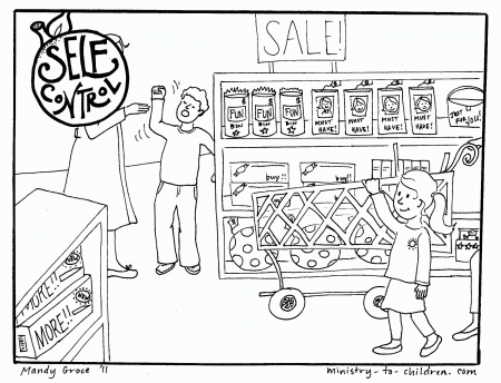Self-Control Coloring Page (Fruit of the Spirit printables)