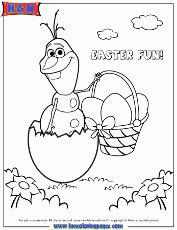 Frozen Character Olaf Hatching From Easter Egg Coloring Page | H ...