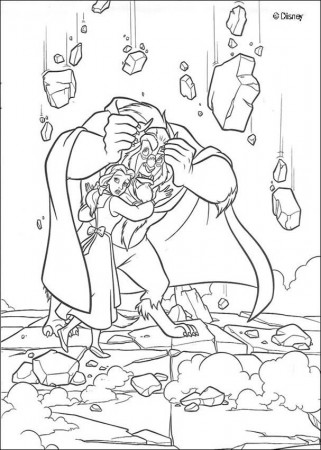 Beauty and the Beast coloring pages - Castle Collapses