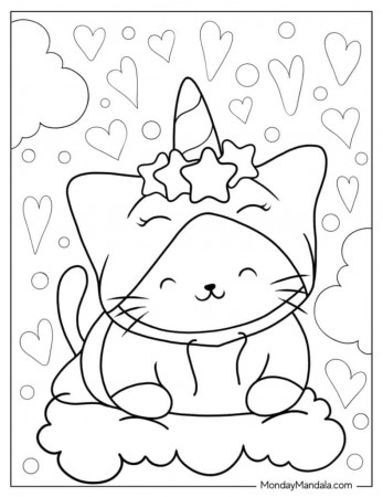 28 Unicorn Cat Coloring Pages (Free PDF Printables)