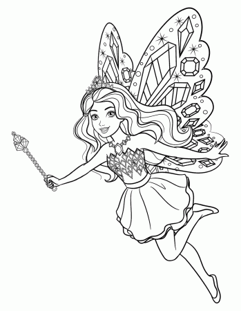 Barbie Fairy with Wings Coloring Pages - Get Coloring Pages