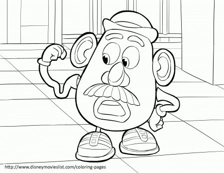 Mr. Potato Head Toy Story PDF Coloring Page Sheet