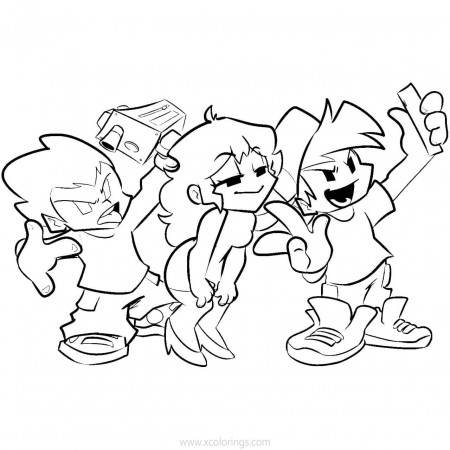 Friday Night Funkin Coloring Pages Characters - XColorings.com
