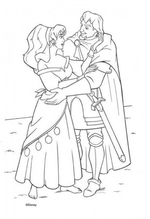 The Hunchback of Notre Dame coloring pages - Esmeralda and Phoebus 3
