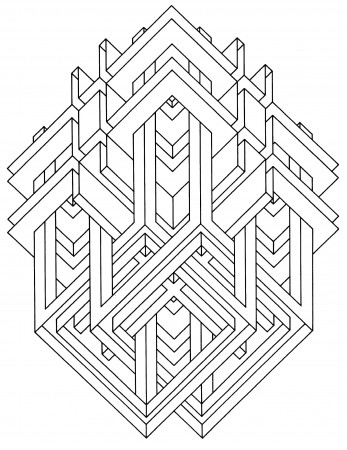 Op Art - Coloring Pages for adults : coloring-op-art-jean-larcher-2