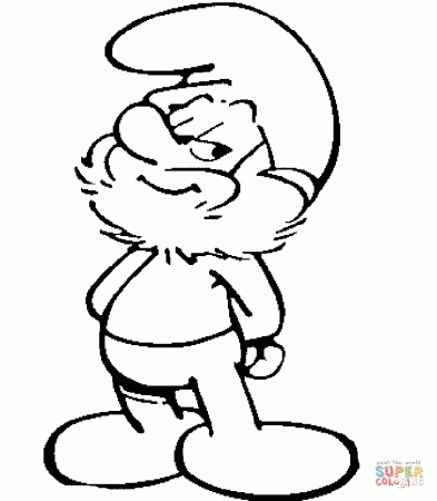 Papa Smurf coloring page | Free Printable Coloring Pages