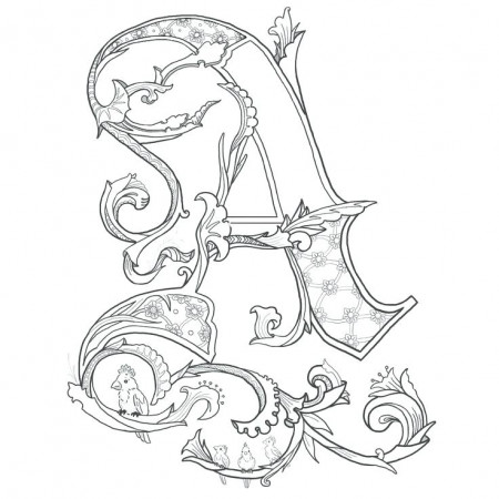 Letter Coloring Pages For Adults at GetDrawings | Free download