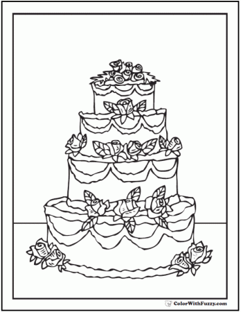 20+ Cake Coloring Pages: Customize PDF Printables