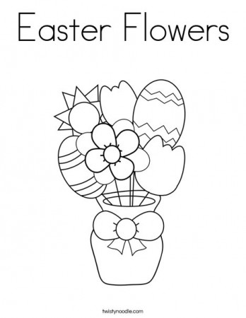 Easter Flowers Coloring Page - Twisty Noodle