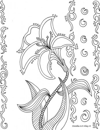 Flower Coloring Pages - DOODLE ART ALLEY