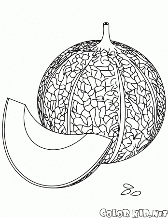 Coloring page - Melon in 2020 | Fruit coloring pages, Coloring pages, Coloring  pages nature