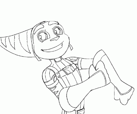 Ratchet and Clank Coloring Page