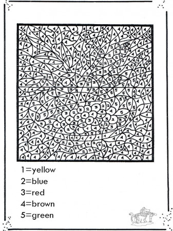 Difficult color by number printable