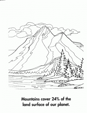 mountains coloring page - High Quality Coloring Pages