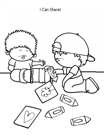 Sharing Coloring Page - Coloring Pages for Kids and for Adults