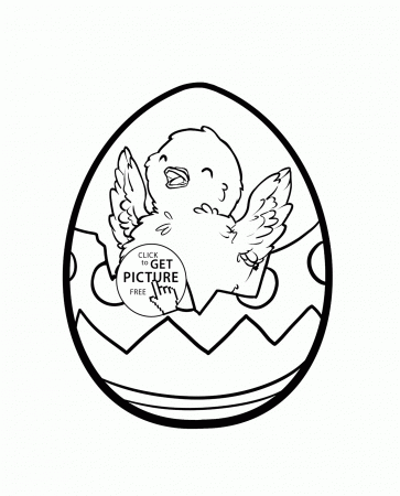 Chick in the Easter Egg coloring page for kids, coloring pages ...