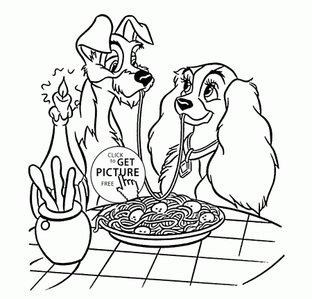 Lady And Tramp Coloring Pages images