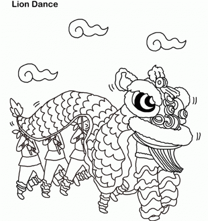 Chinese New Year Coloring Pages Lion Dance | New Year Coloring ...
