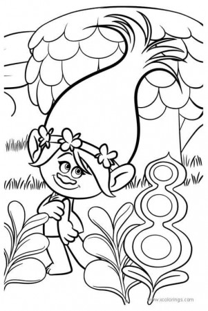 Trolls World Tour Coloring Pages Happy Poppy - XColorings
