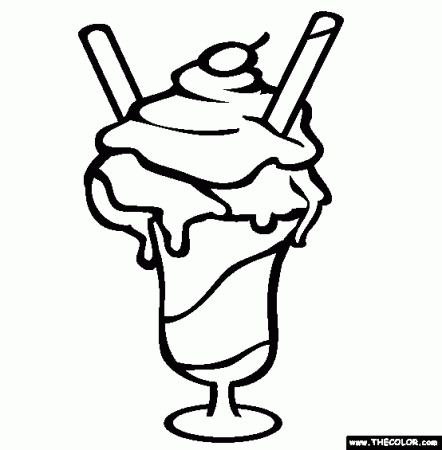 Ice Cream Sundae Online Coloring Page | Ice cream coloring pages ...