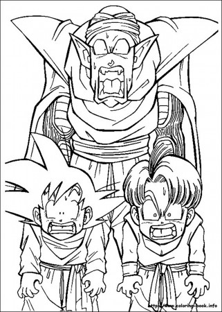 Piccolo , Songoten and Trunks - Dragon Ball Z Kids Coloring Pages