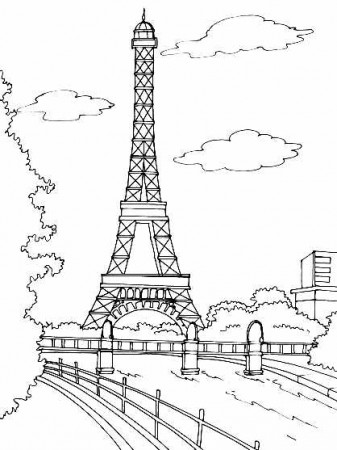 Tour Eiffel - Famous Monuments Kids Coloring Pages