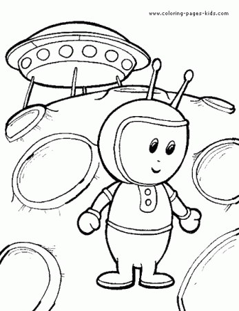 Space & Aliens color page - Coloring pages for kids - Fantasy ...