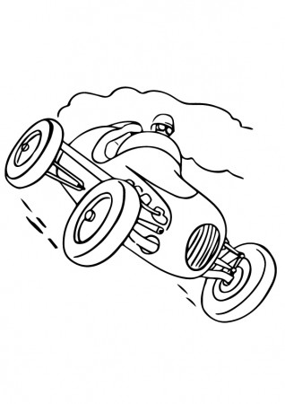 A Racing Car Coloring Page - Free Printable Coloring Pages for Kids