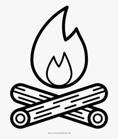Campfire Coloring Page Ultra Coloring Pages - Black And White Camp Fire  Clipart, HD Png Download - kindpng