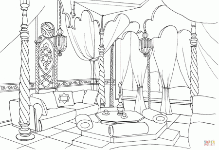 East Style Living Room coloring page | Free Printable Coloring Pages