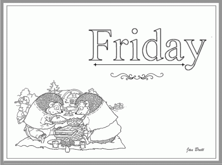 Days Of The Week - Coloring Pages for Kids and for Adults