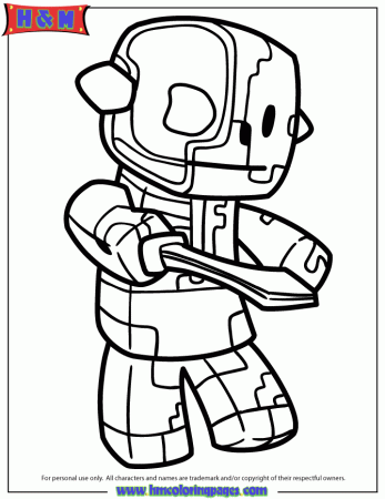 Minecraft Zombie - Coloring Pages for Kids and for Adults