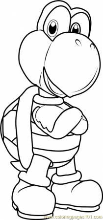 Koopa Troopa Coloring Page for Kids - Free Super Mario Printable Coloring  Pages Online for Kids - ColoringPages101.com | Coloring Pages for Kids