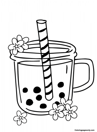 Boba Tea Cup Coloring Pages - Boba Tea Coloring Pages - Coloring Pages For  Kids And Adults