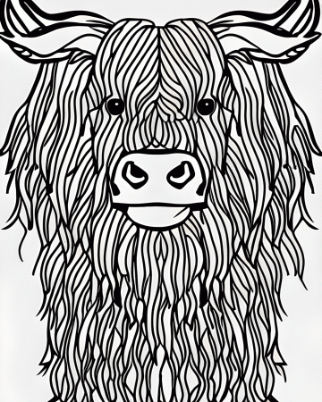 Highland Cattle Coloring Page · Creative Fabrica