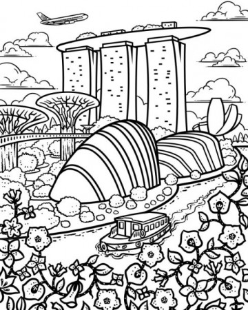 Singapore coloring pages