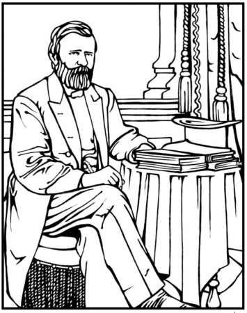 Ulysses Grant Coloring Page | Purple Kitty