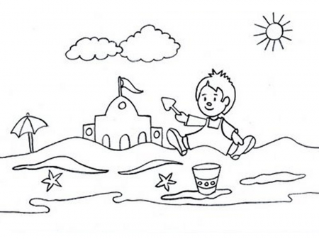Coloring Pages Of The Beach - Coloring Page