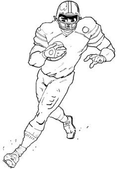 Football Player Coloring Sheet - Coloring Pages for Kids and for ...