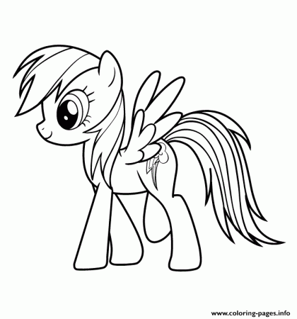 Print rainbow dash my little pony cartoon Coloring pages