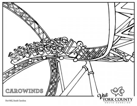 Rollercoaster Coloring Page Coloring Page - Coloring Home