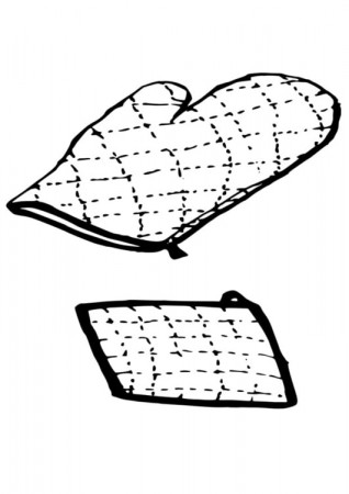 Coloring Page oven glove - pot holder - free printable coloring pages - Img  19092