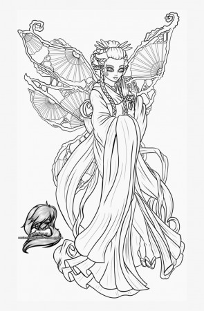 Geisha Coloring Pages Free Elf Princess Page In Lisa - Free Transparent PNG  Download - PNGkey