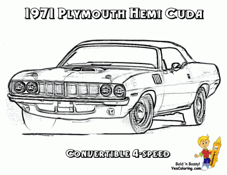 Brawny Muscle Car Coloring Pages | American Muscle Cars | Free ...