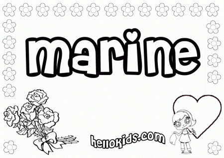 girls name coloring pages, Marine girly name to color