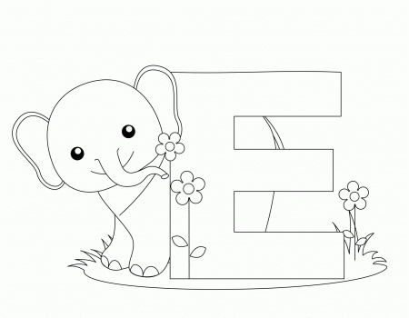 free printable abc coloring pages e is for elephant - VoteForVerde.com