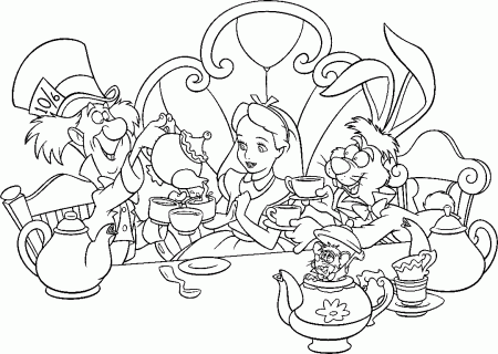 Pin Free Alice In Wonderland Coloring Pages